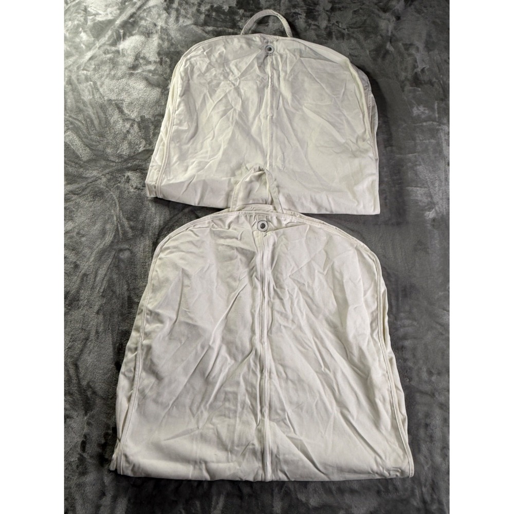 Dior Garment Bag White Canvas Suit Cover Travel Storage Zip Logo 37x26 - Picture 9 of 9